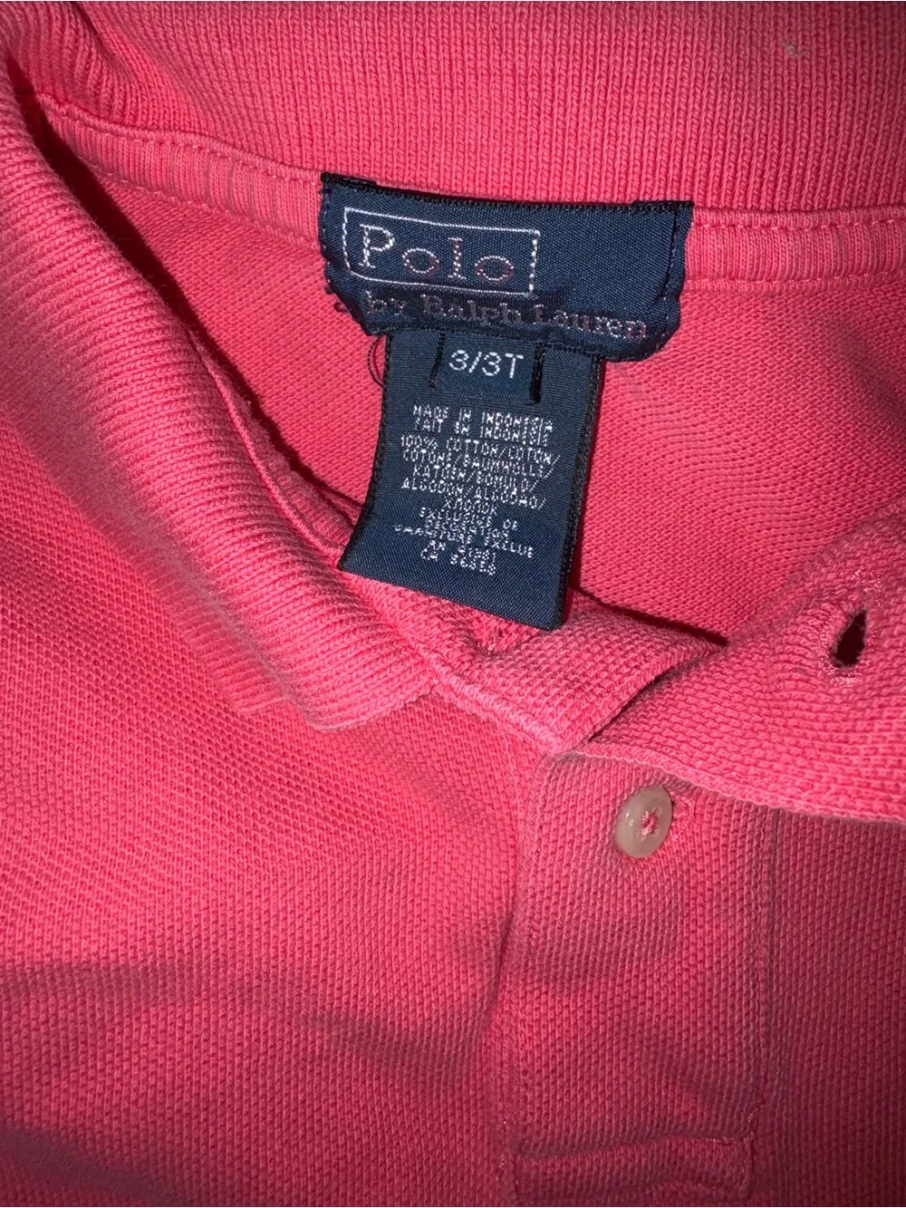 Ralph Lauren Coral Pink Polo & Navy Stripe Polo Twin Set
